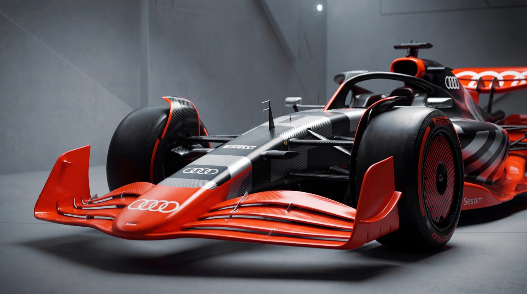 Close up AIGC racing car detail