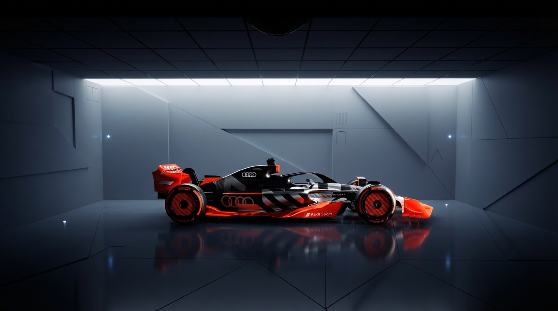 Audi F1 concept in a dark studio