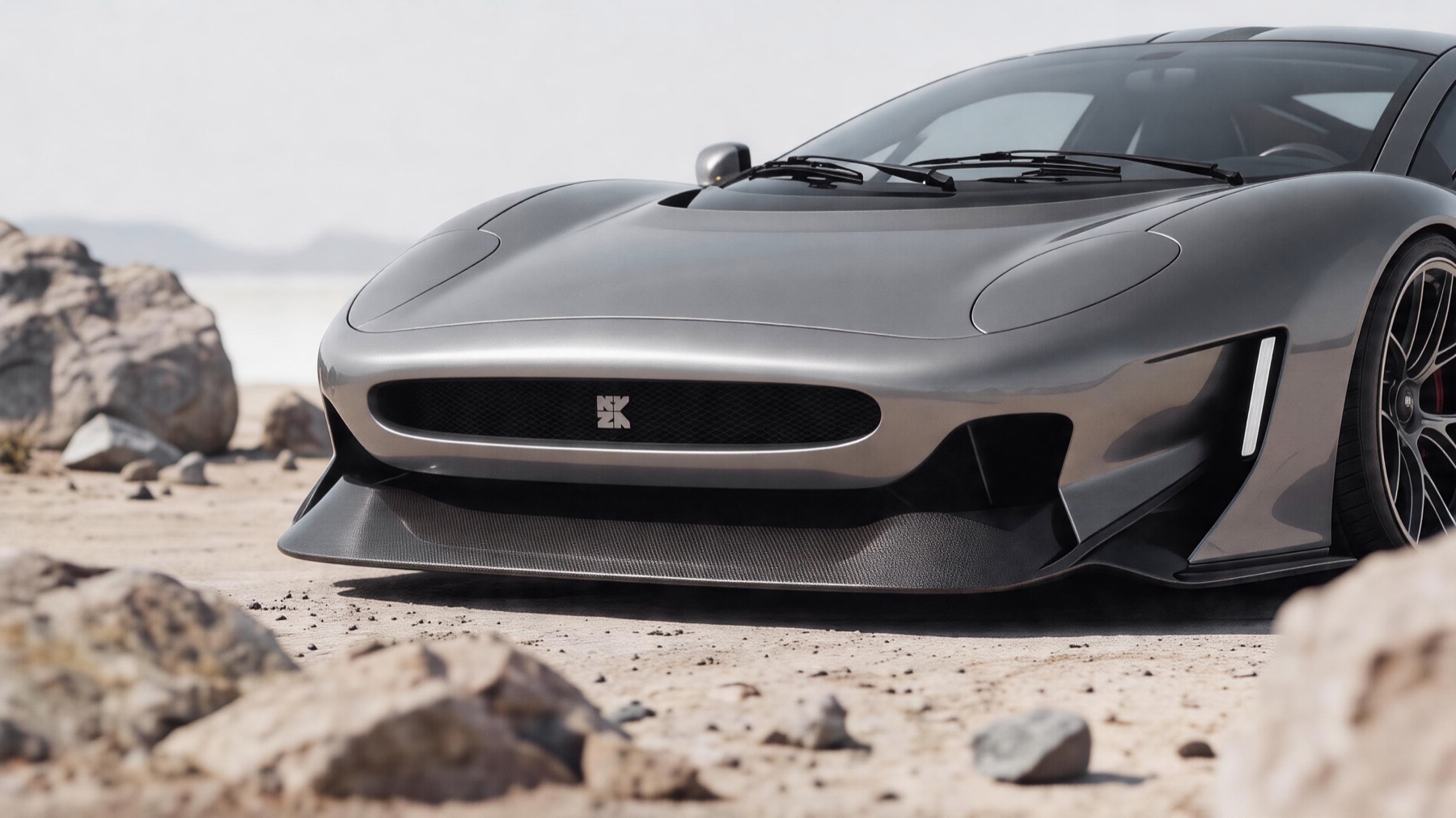 Jaguar XJ220 modern revival close-up in desert